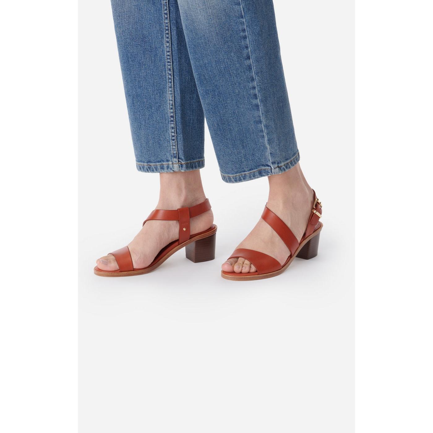 Vegetable-Tanned Leather Sandals - Rust