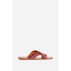 Sandales En Raphia & Cuir - Multico/Rose