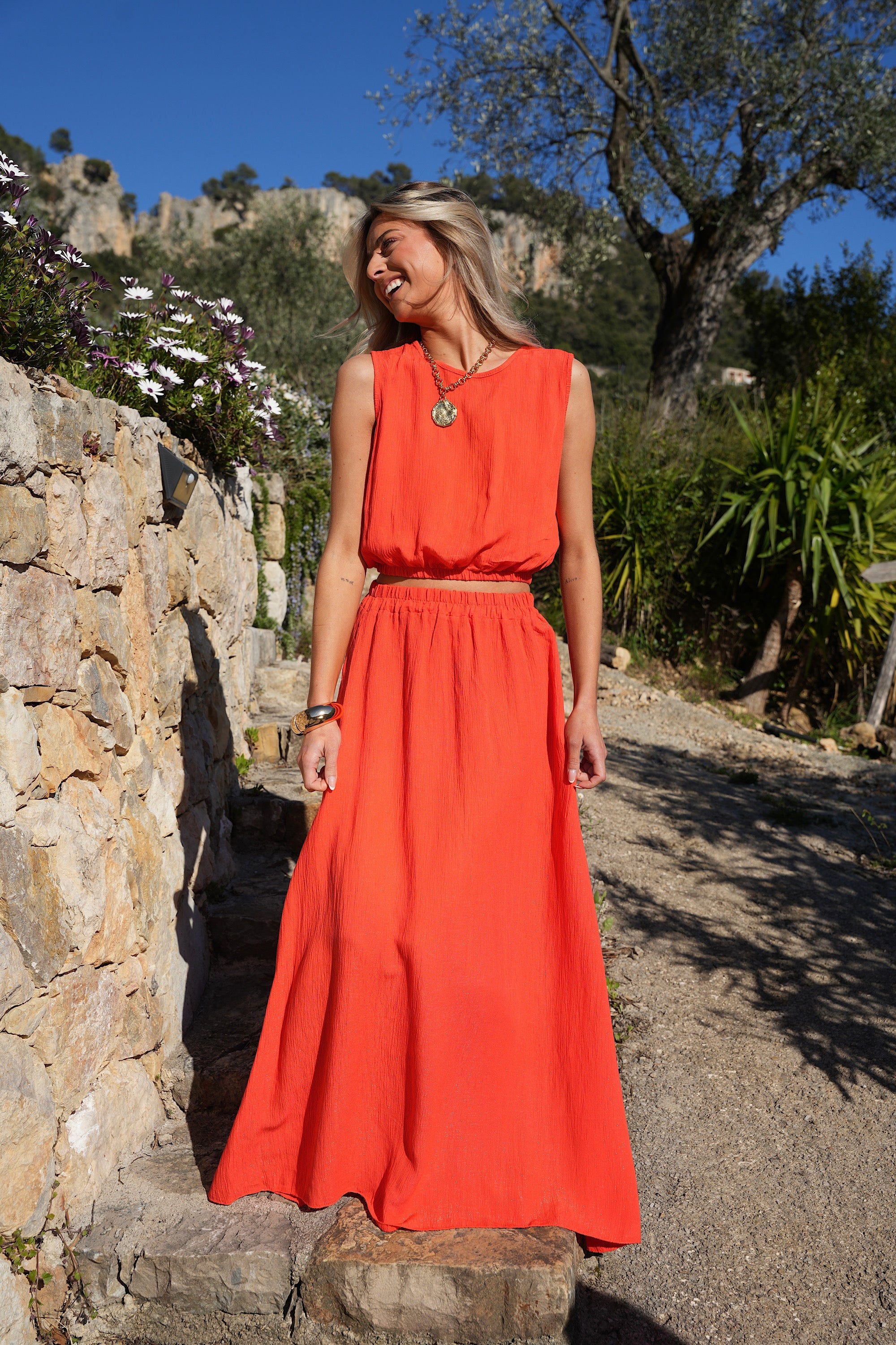 Ensemble Jupe/Top Elize - Corail