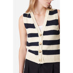 Dounya Cardigan - Ecru & Navy