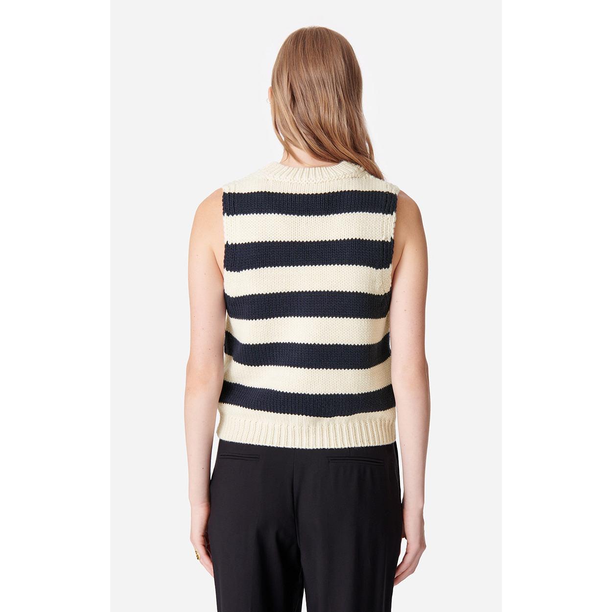 Dounya Cardigan - Ecru & Navy