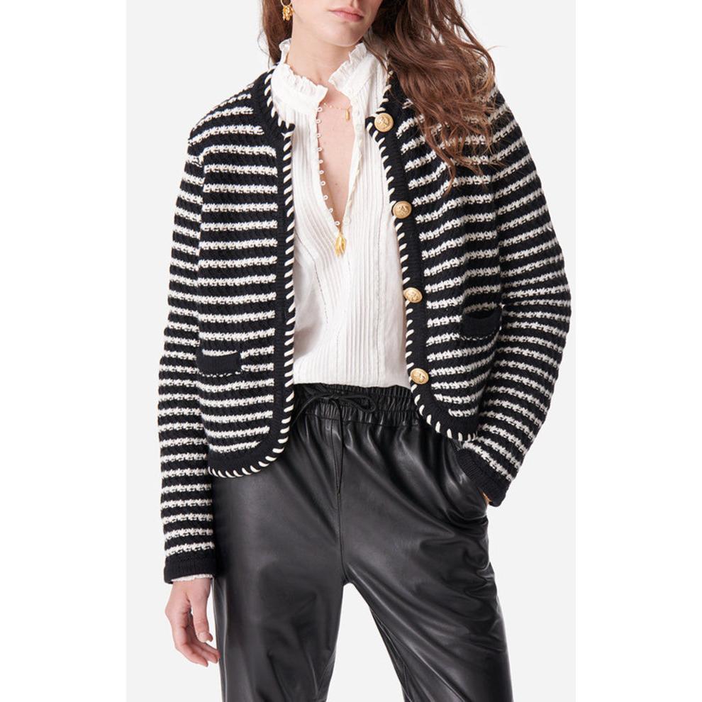 Daya Cardigan - Black & Ecru