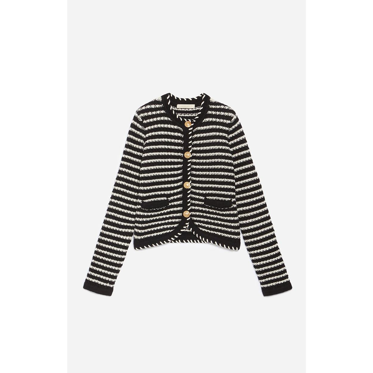 Daya Cardigan - Black & Ecru