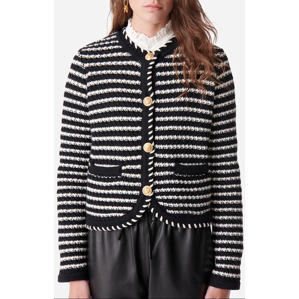 Daya Cardigan - Black & Ecru