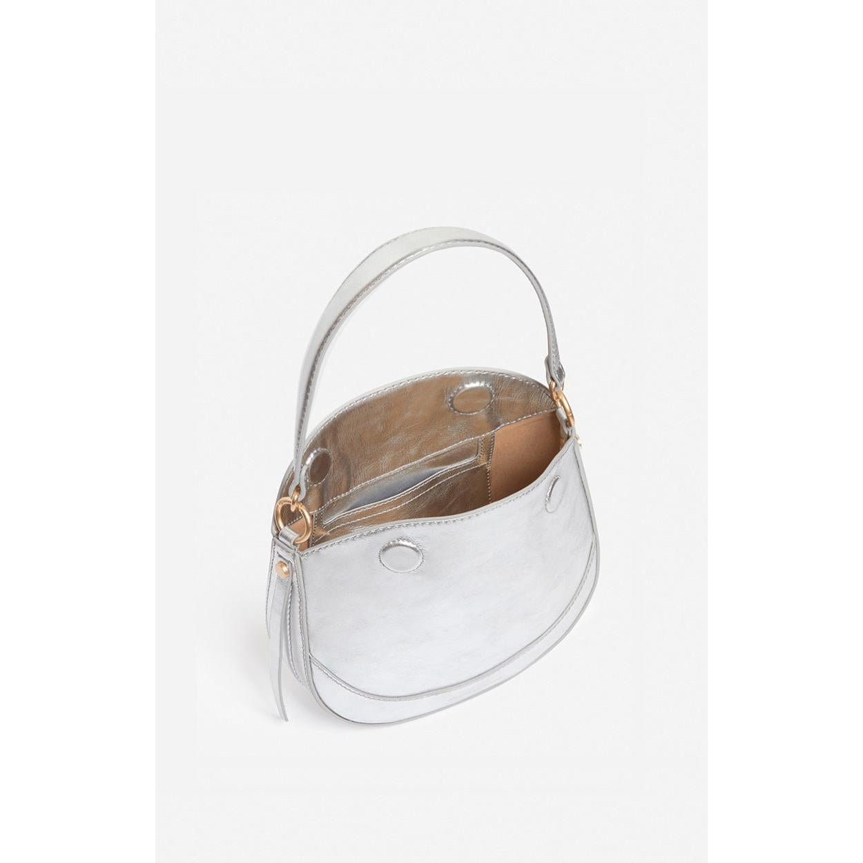 Small Daily Leather Bag - Silver