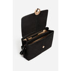 Large Othilia Velvet Leather Bag - Black