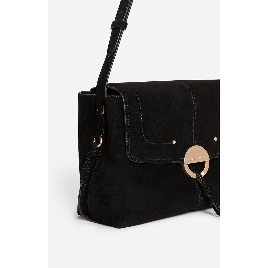 Large Othilia Velvet Leather Bag - Black