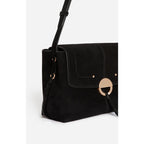Large Othilia Velvet Leather Bag - Black