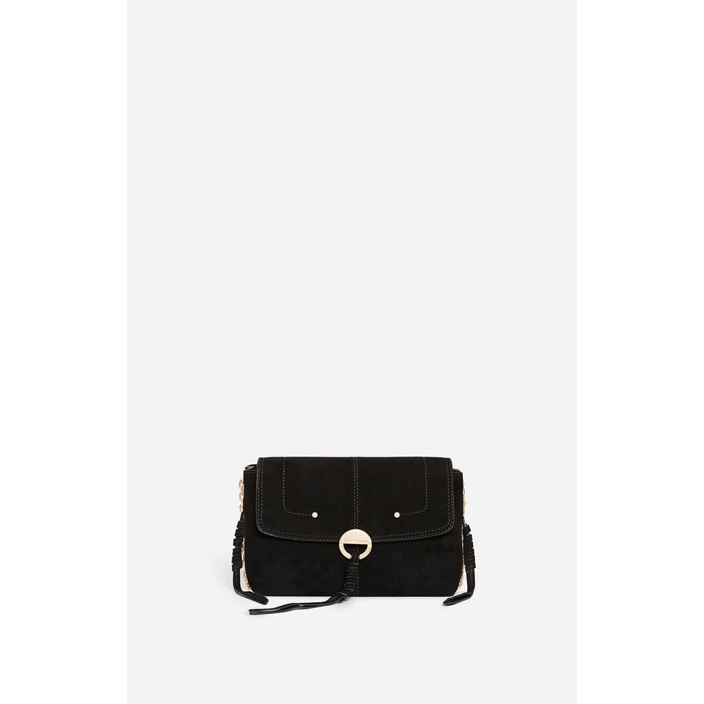 Small Othilia Velvet Leather Bag - Black
