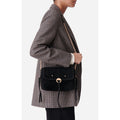 Small Othilia Velvet Leather Bag - Black