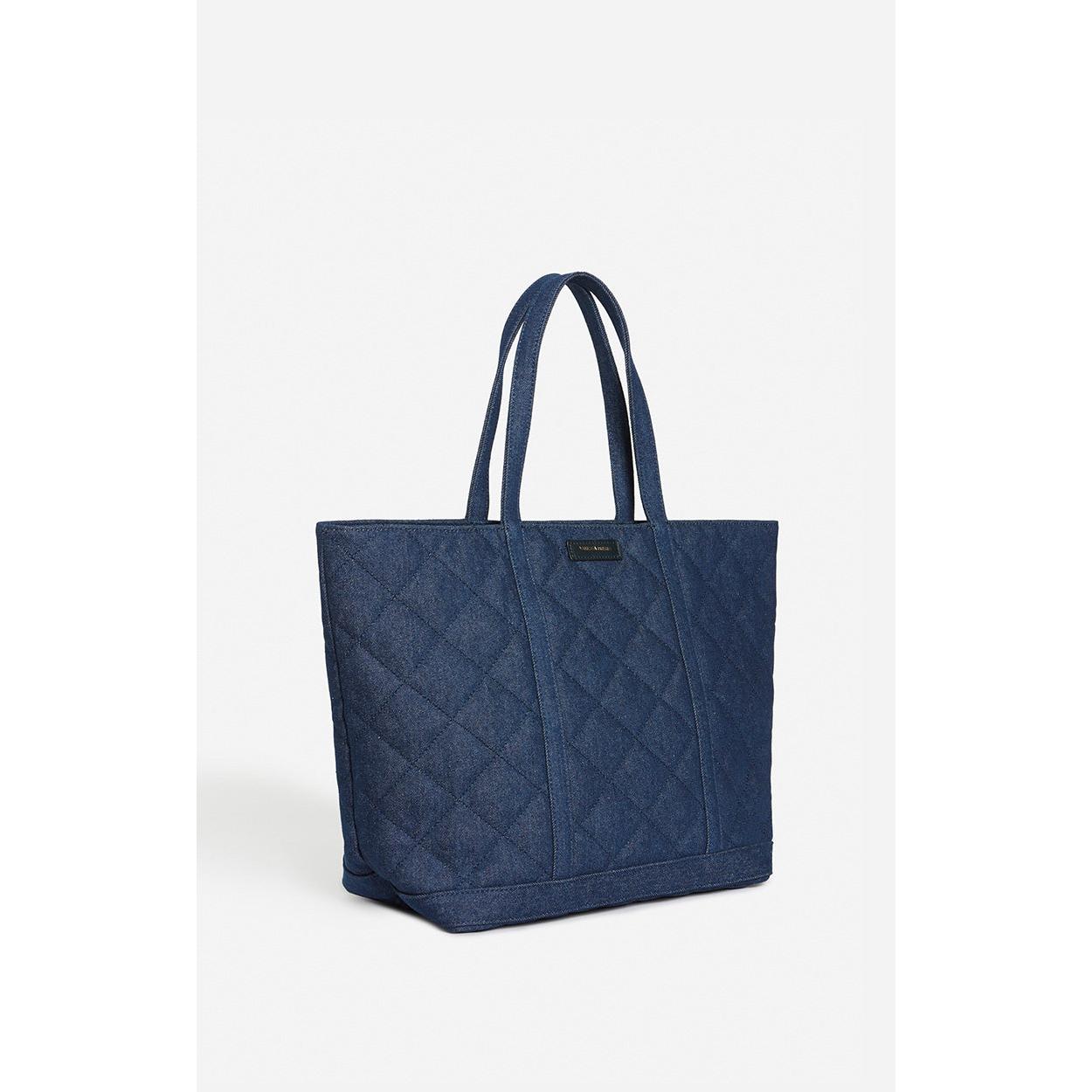 XL Quilted Denim Cabas - Denim