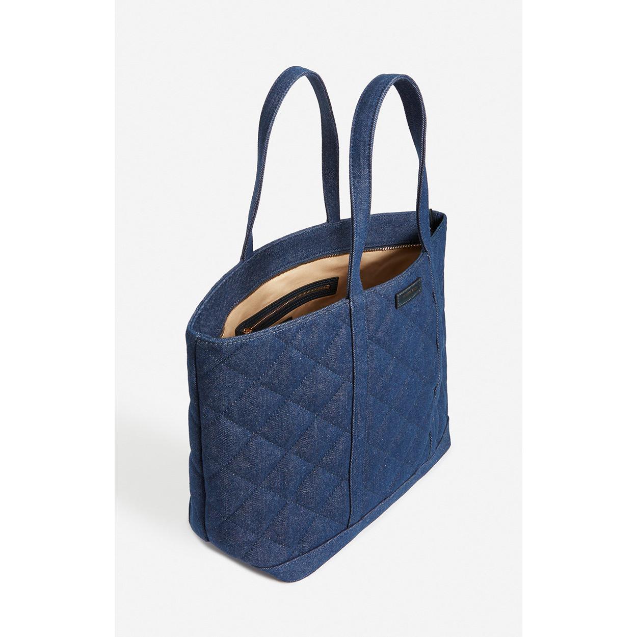 XL Quilted Denim Cabas - Denim