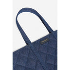 XL Quilted Denim Cabas - Denim