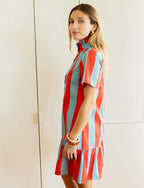 Kleid in Rot & Blau Sylvia