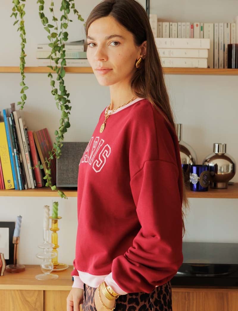 Bluza bordowo-różowa Paris