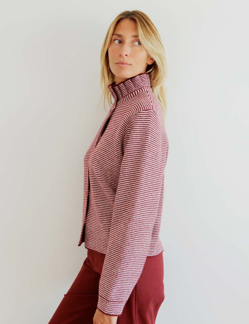 Stribet Bordeaux Cardigan Ekai
