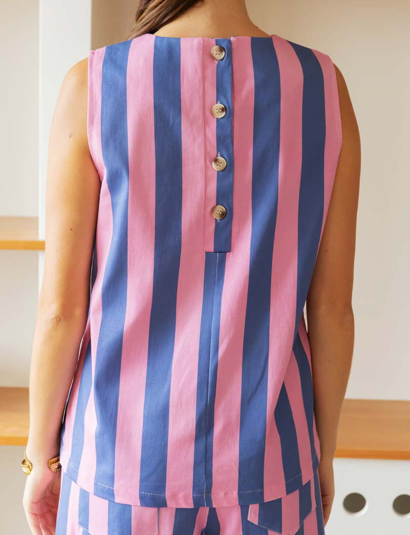 Top De Rayas Rosas y Azules Tivo