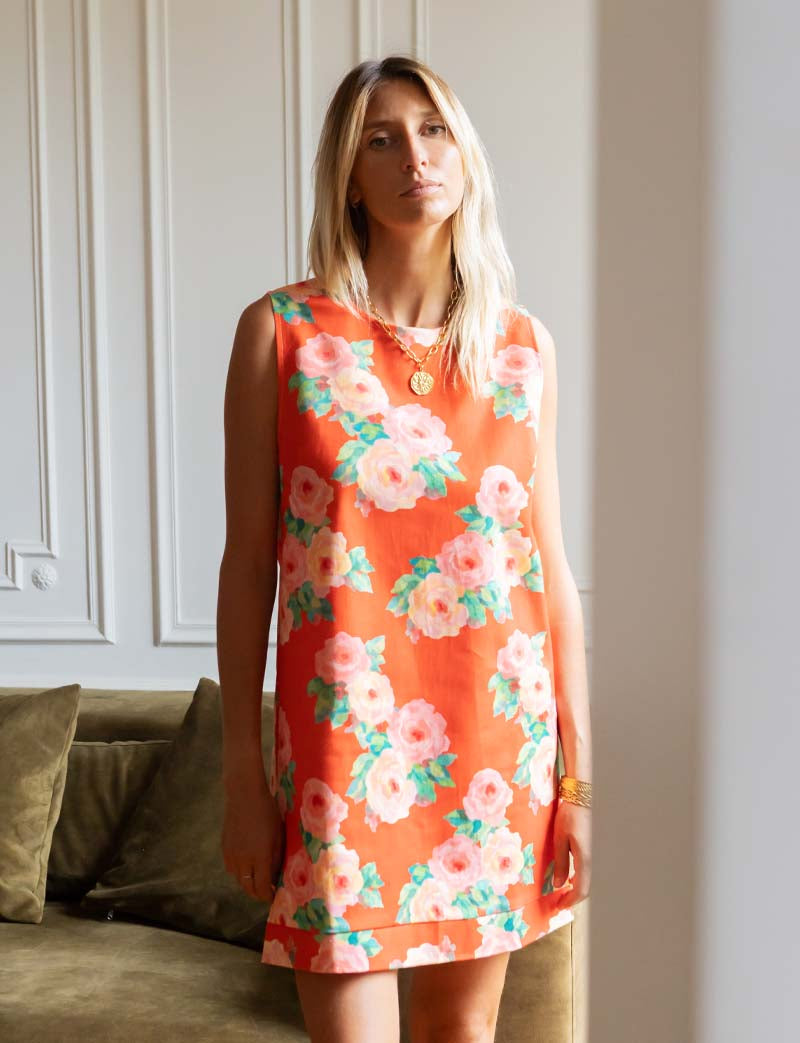 Robe Rouge Fleurie Rini