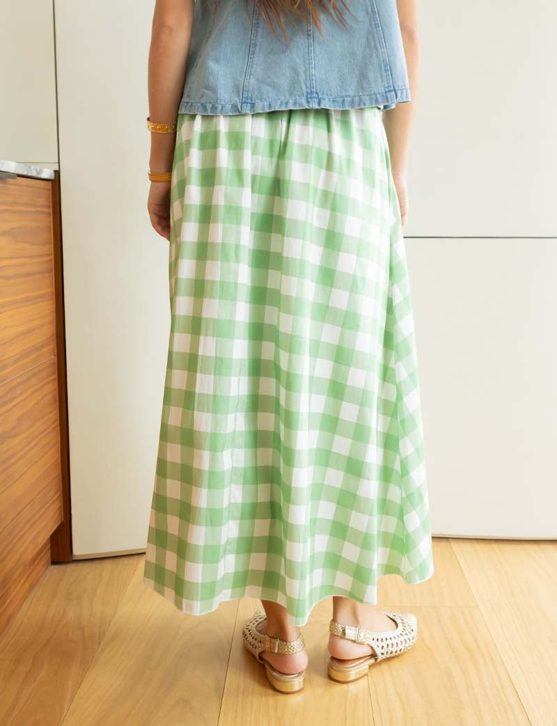 Falda Vichy Verde Yvelle