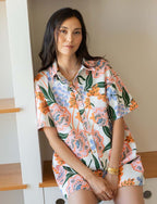 Weißer Jumpsuit Laga mit Blumenmuster