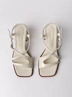 Square Crush White Sandals