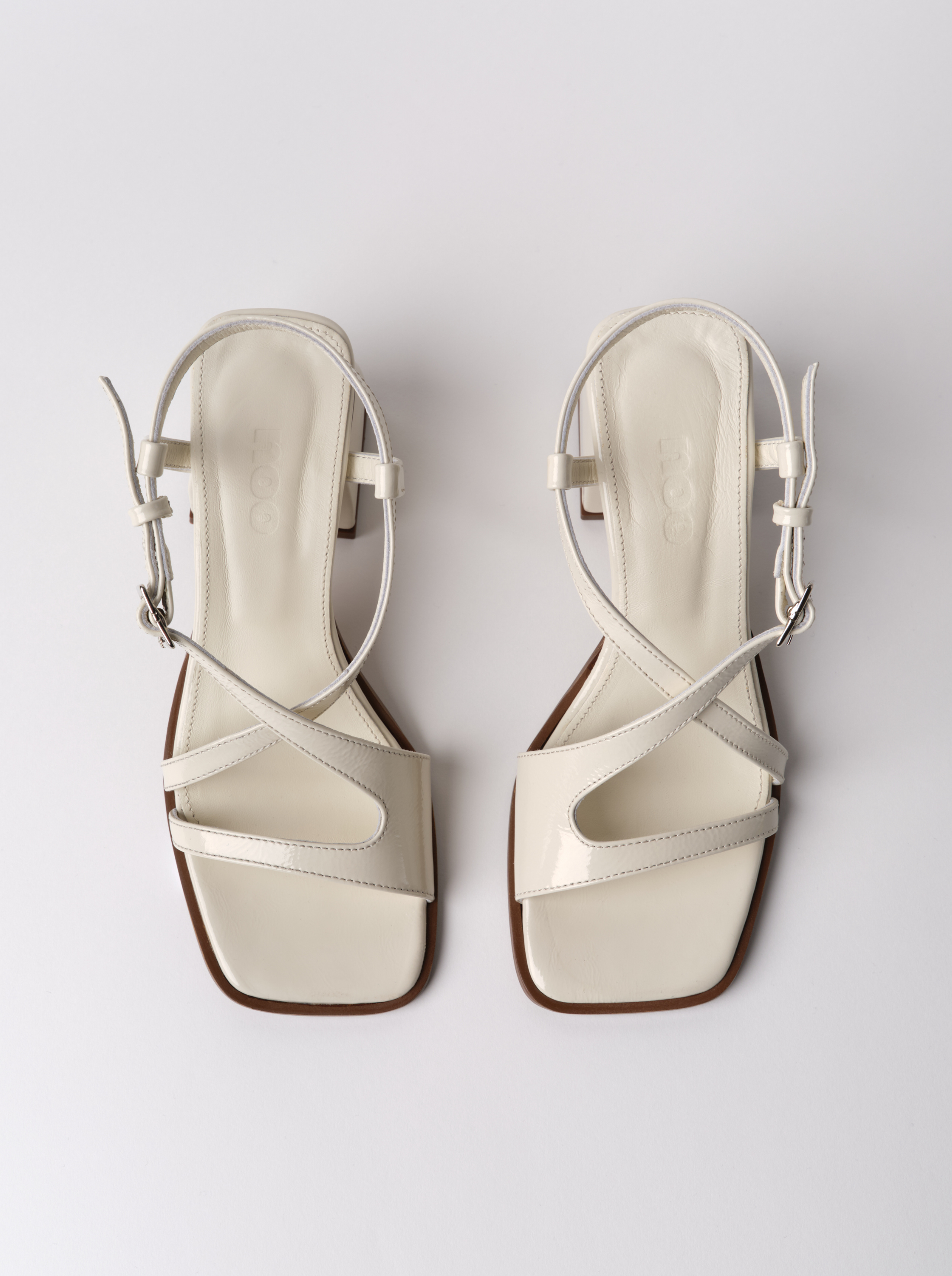 Square Crush White Sandals