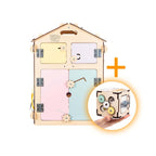 Duo Busy Board Natura Playhouse y cubo interactivo