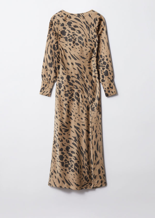 Holly Aop Dress - Beige