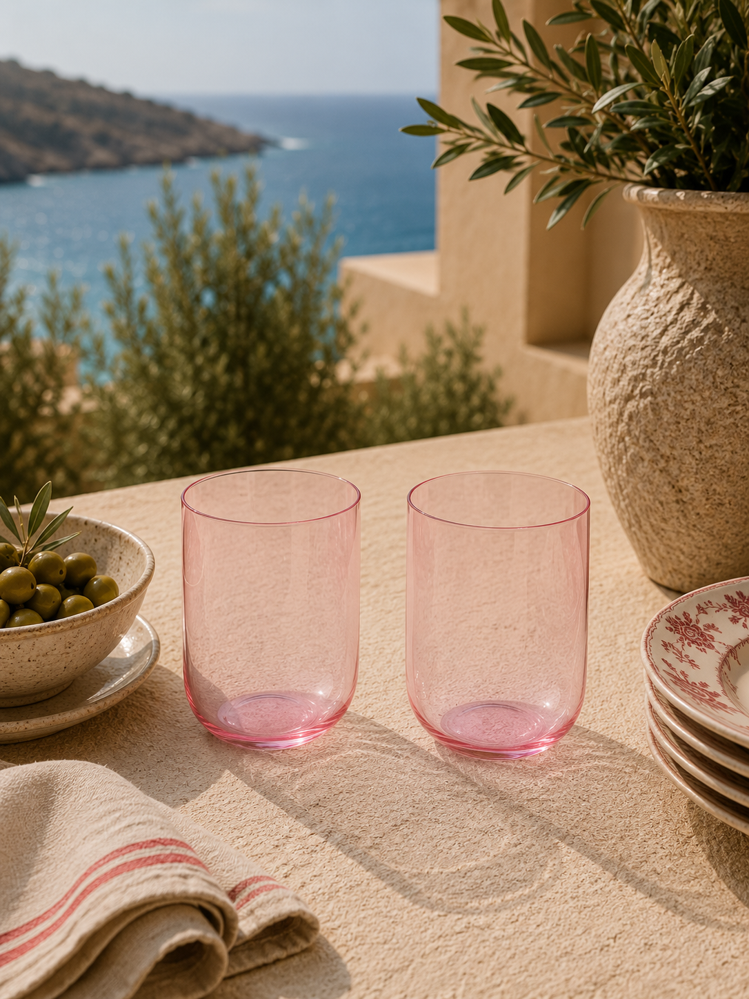 Rainbow - Set De 2 Verres À Eau - Verre - Rose