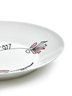 Midnight Flowers - Set Di 2 Piatti Fondi - S - Porcellana Bone China - Fiore Rosa