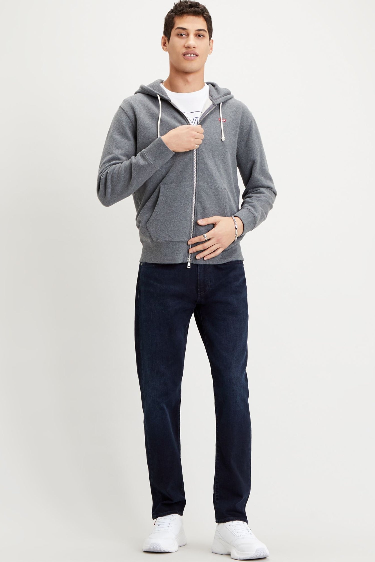 Levi'S® New Original Zip Up Core Pánska Mikina, Sivá, Veľkosť