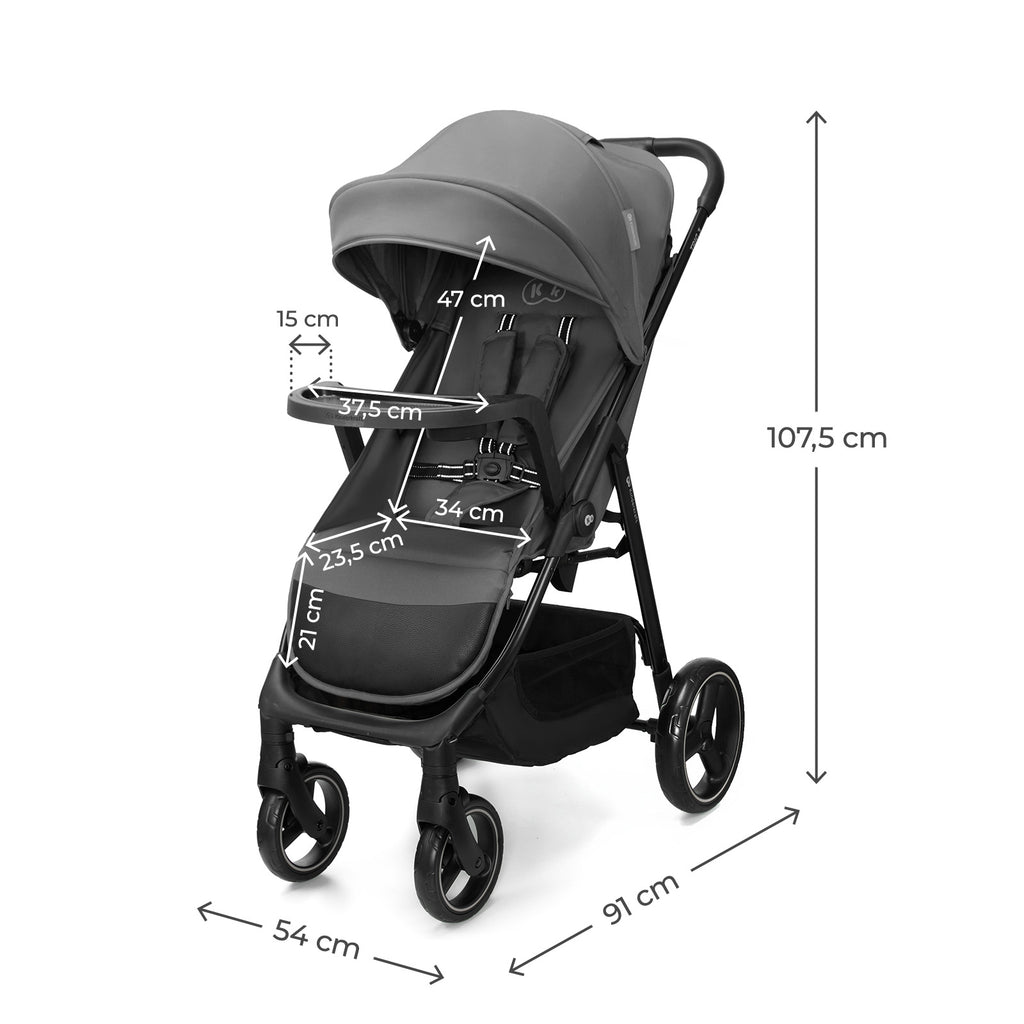 Poussette Trig 3 Avec Tablette Gris