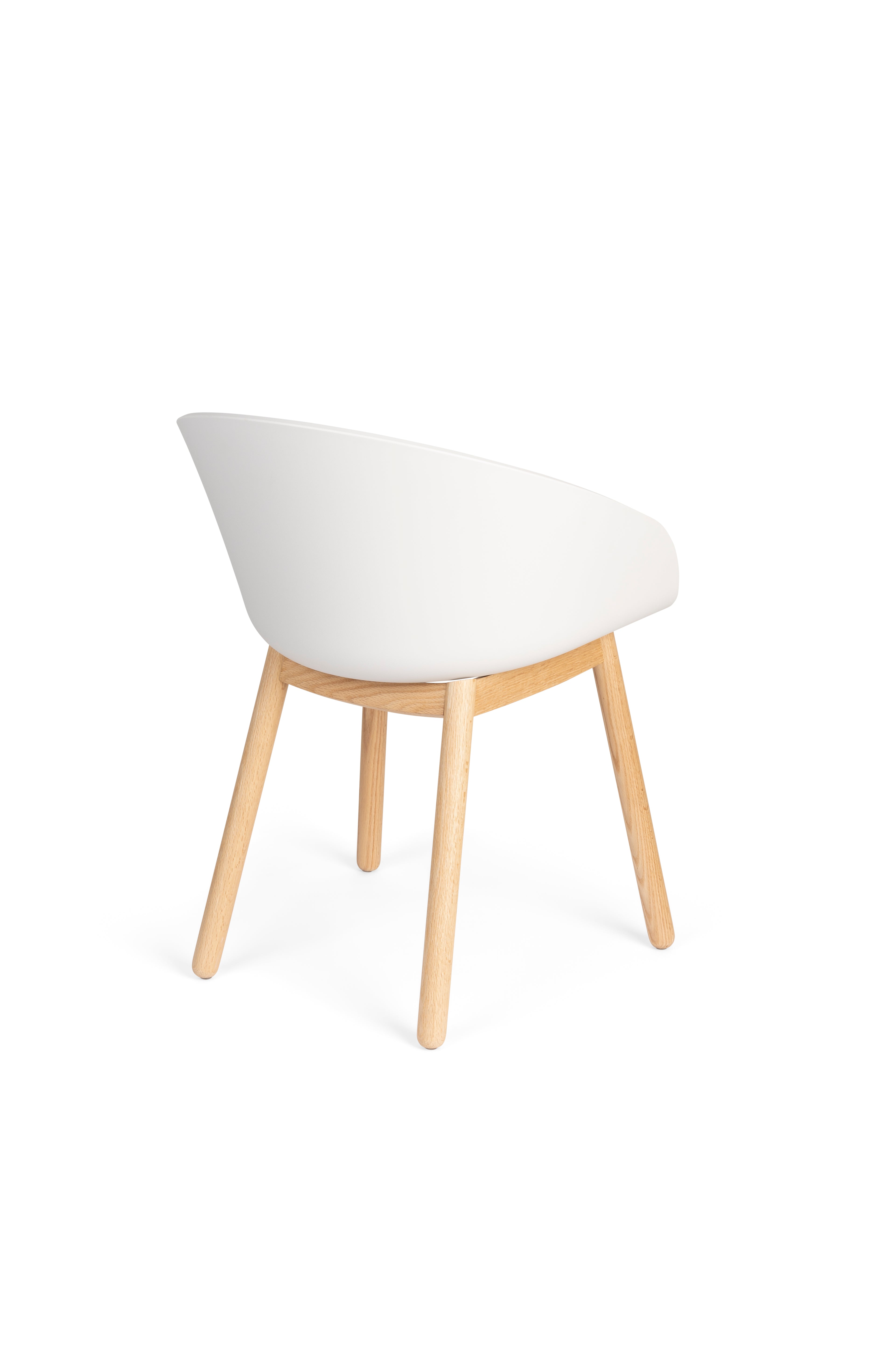 Void - Juego de 2 Sillones de Comedor - Plástico Polipropileno - Roble Blanco Leche