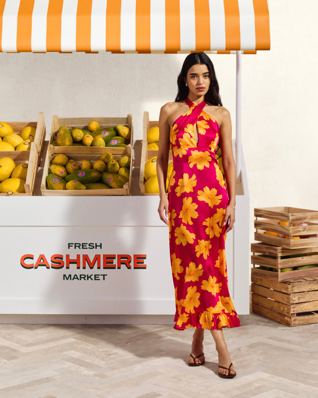 Robe Longue Dos Nu Alma - Floating Garden - Femme