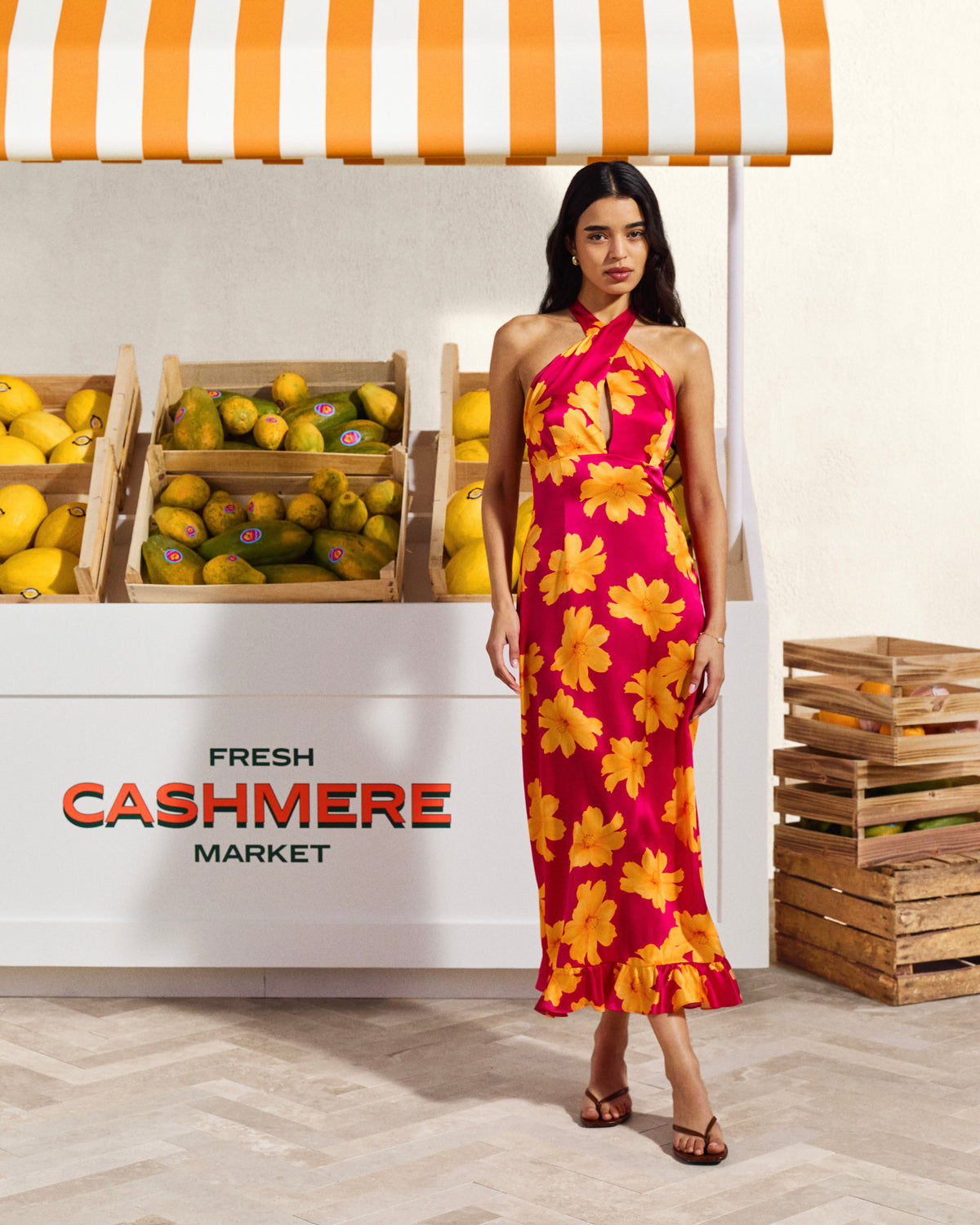 Robe Longue Dos Nu Alma - Floating Garden - Femme