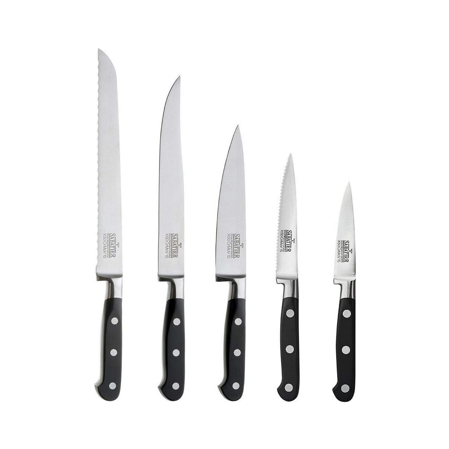 V Sabatier - Bloc 5 Couteaux De Cuisine