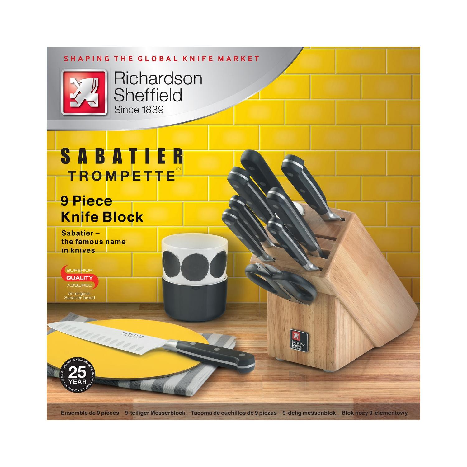 V Sabatier Love Food - Bloque de 9 cuchillos de cocina