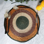 Luna - Set di 6 tovagliette - 38 cm - Giunco marino naturale e terracotta
