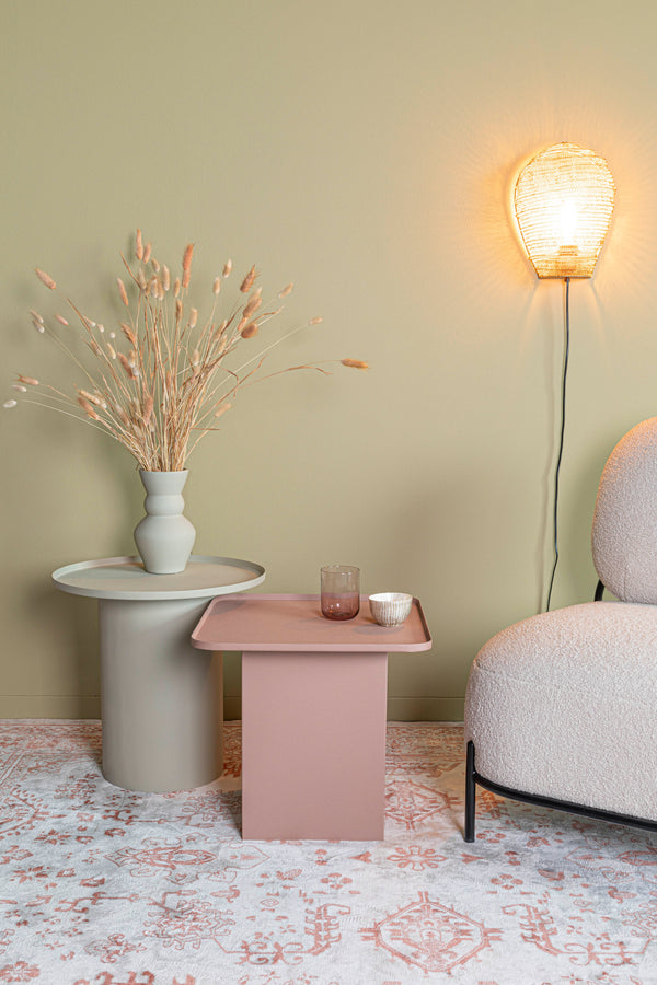 Sverre - Round Side Table - Metal - Ivory/White