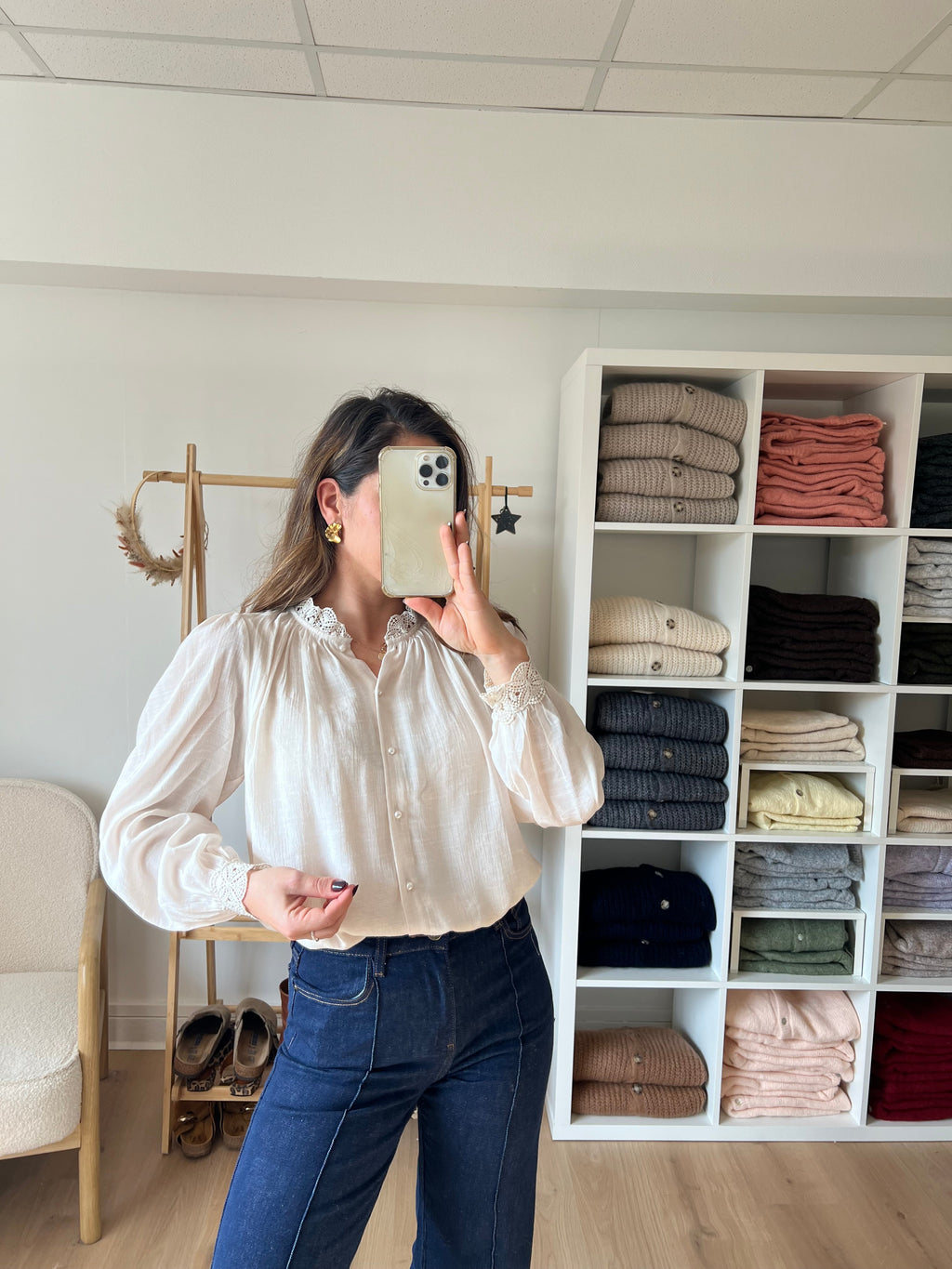 Maïwenn Embroidered Ecru Blouse