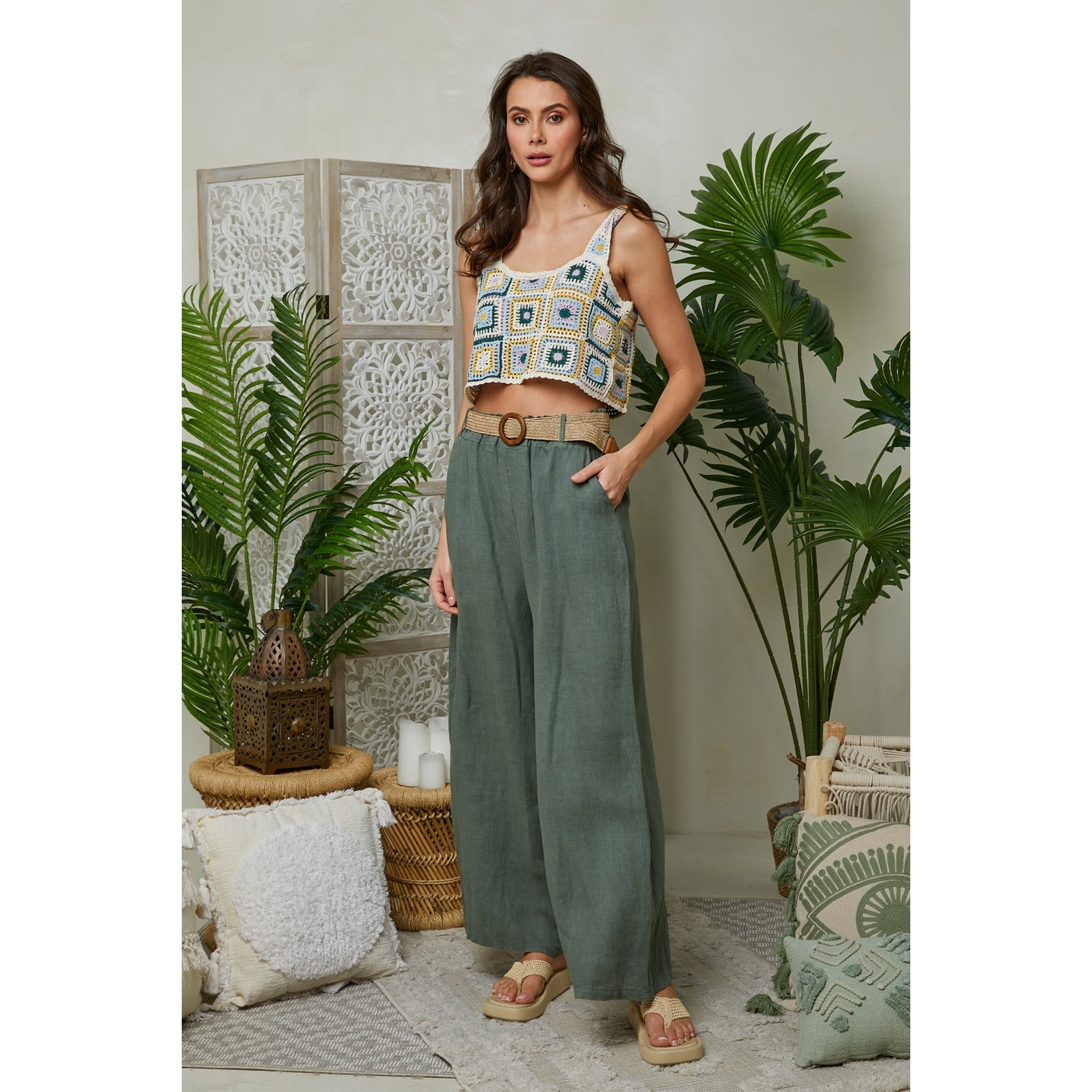 Pantalones - Caqui - Mujer