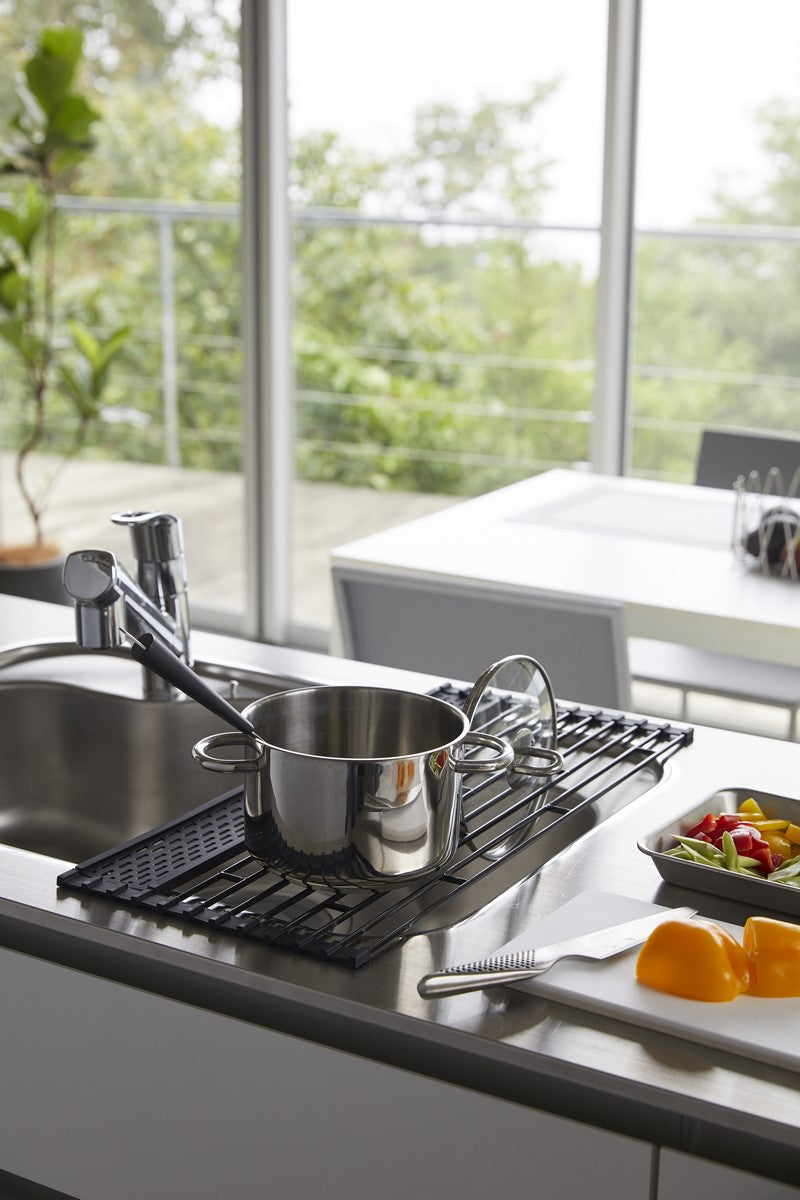 Folding Dish Drying Rack - Tower - Black