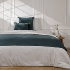 Danube - Bed Runner - Cotton Velvet - Storm Blue