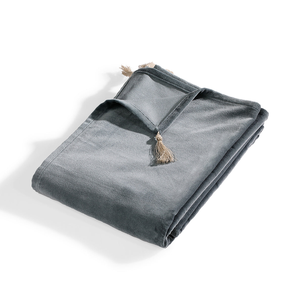 Danube - Bed Runner - Cotton Velvet - Storm Blue