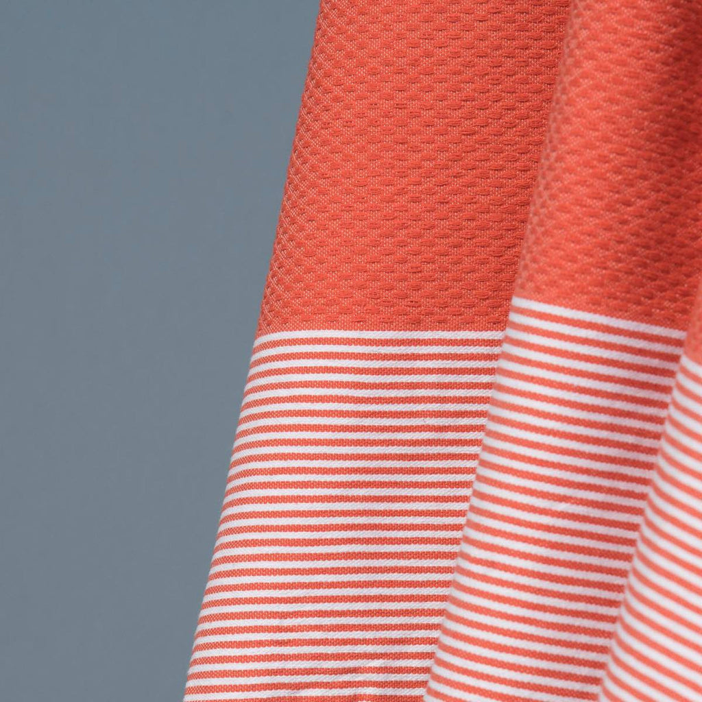 Ibiza - Fouta Panal de Abeja - Coral Naranja