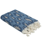 Leopard - Fouta Jacquard - Bleu