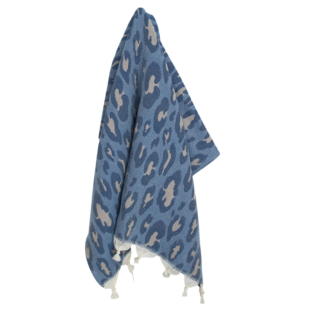 Leopard - Fouta Jacquard - Bleu