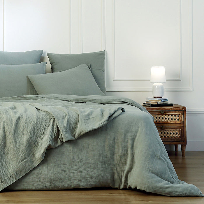 Carla - Juego De Cama - Gasa De Algodón - Verde Céladon