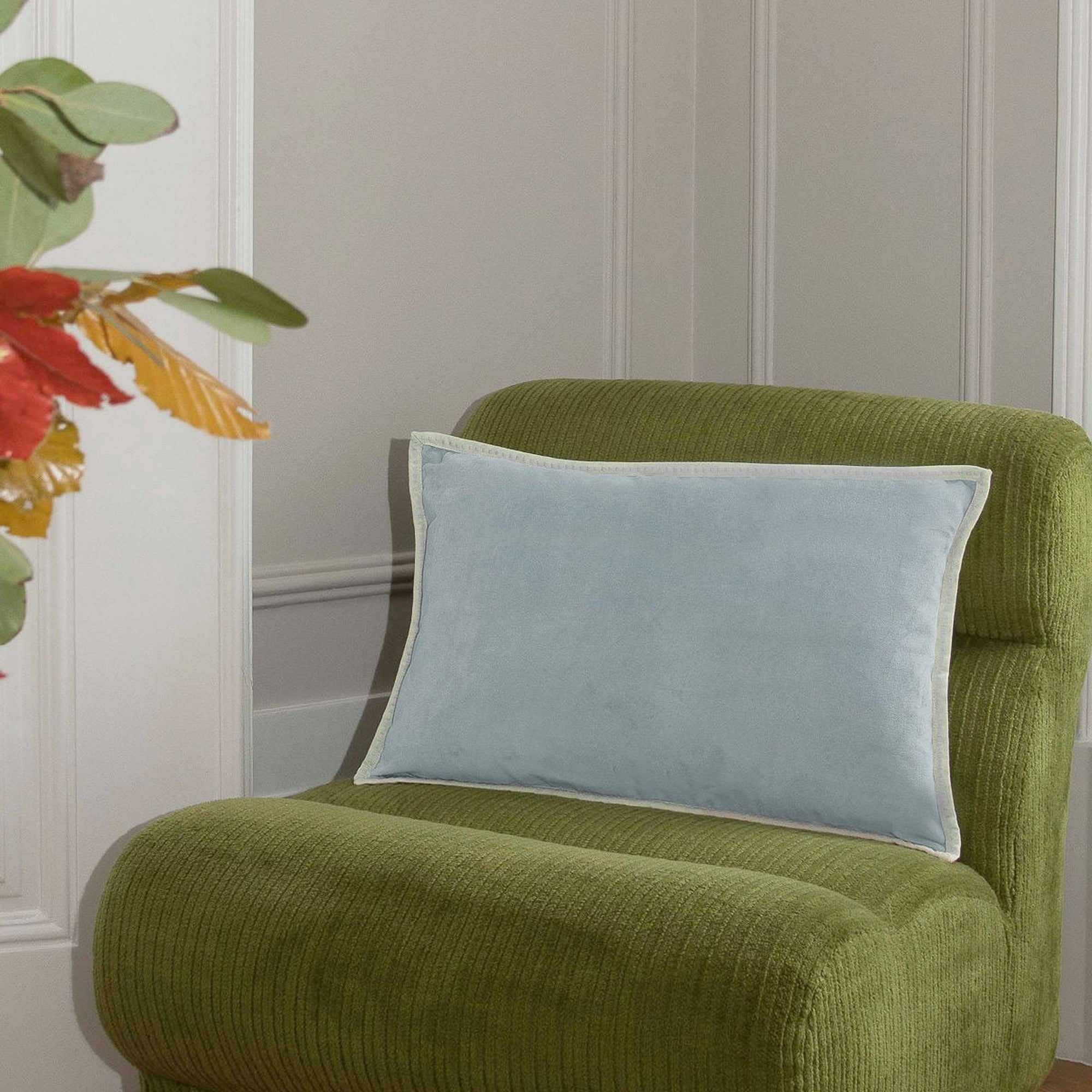 Erin - Cojín - Terciopelo De Algodón - Verde Celadón