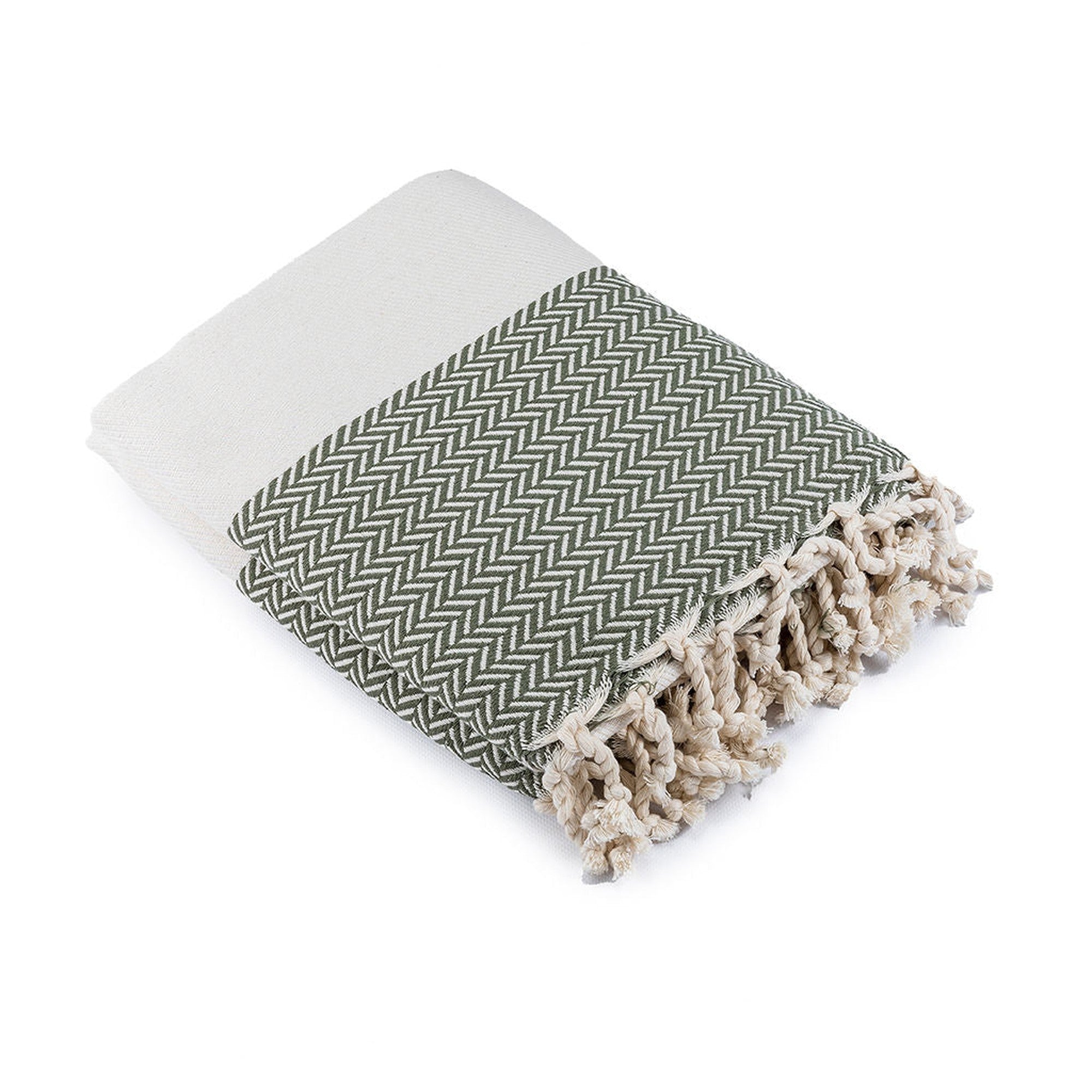 Liv - Throw - Cotton - Olive Green